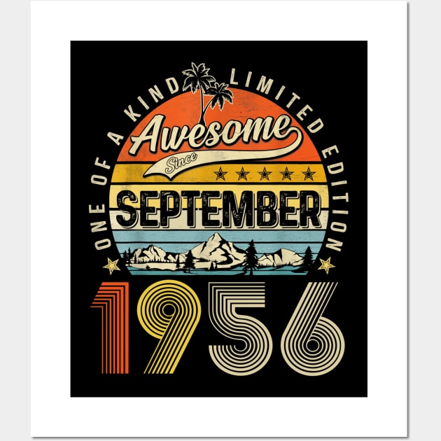 Awesome Since September 1956 Vintage 67th Birthday Wall Art by nakaahikithuy